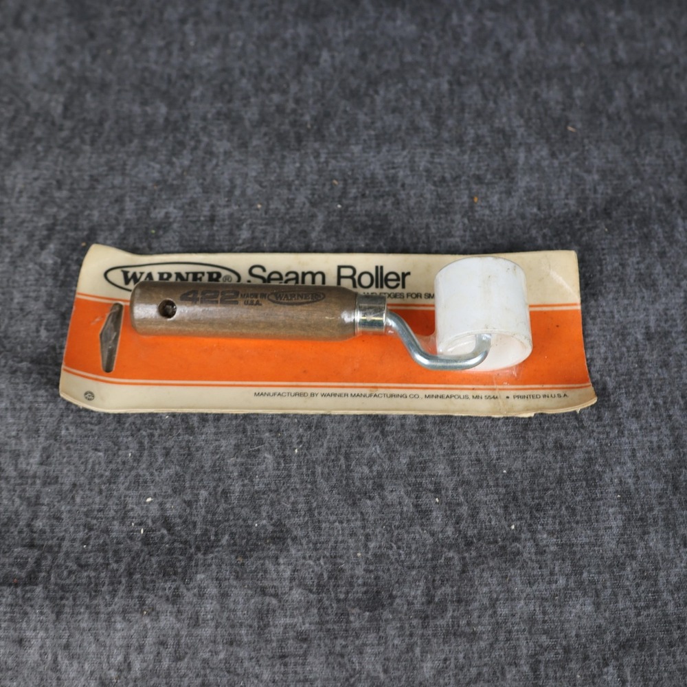 Vintage Warner Seam Roller 422 Wallpaper Tool White Nylon Wood Handle USA